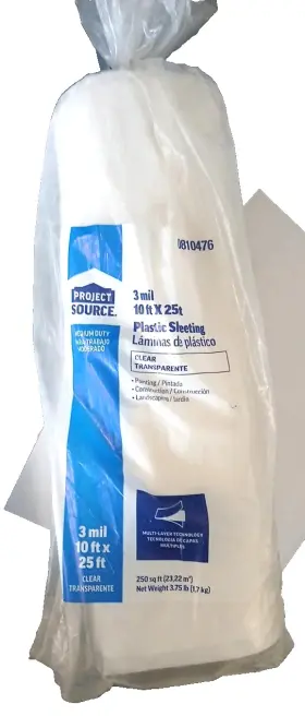 0810478 Project Source New Super Duty 3mil 10x25 Feet Plastic Sheeting Construction Lb1