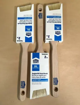 Project Source 810014340029 3-pack - 2 Inch Angle Brushes For All Latex And Oil Paints Stains