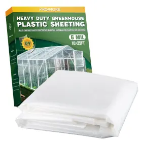 B0fk4xprsc Promore 6 Mil Clear Plastic Sheeting 10x25 Ft - Heavy Duty Greenhouse Cover