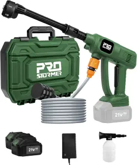 Pspw00202d Prostormer Cordless Pressure Washer 1500psi Portable Black And Green