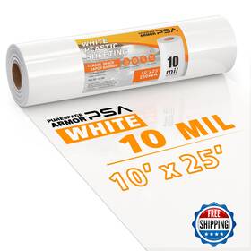 Purespace Armor B0d12gg362 Crawl Space Vapor Barrier 10mil Film 10ftx25ft White Plastic Sheeting - Thick P