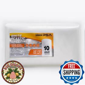 Purespace Armor B0dxtgbdpw Crawl Space Vapor Barrier Film 10mil 10x10ft White Plastic Sheeting Thick Ground