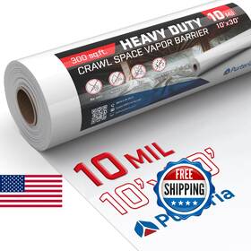 Purteria B0dk99z9fl Crawl Space Vapor Barrier 10 Mil White 10ft X 30ft Thick