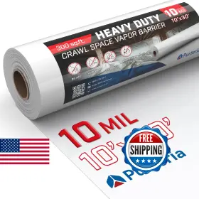 B0dk99z9fl Purteria Crawl Space Vapor Barrier 10 Mil White 10ft X 30ft Thick