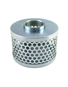Qwork Wd5941 2 Inch Round Hole Suction Strainer Filter For Pumps Steel Plated Thread