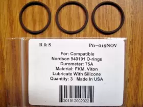 019nov R&s 017nov 3 Compatible Nordson 940191 O-rings / Material Fkm Viton