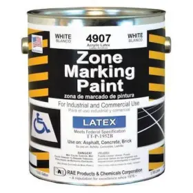 4907-01 Rae Traffic Zone Marking Paint 1 Gal. White Latex Acrylic -based