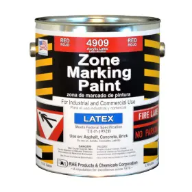 4909-01 Rae Traffic Zone Marking Paint 1 Gal. Red Latex Acrylic -based