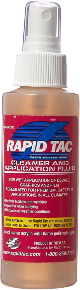 Rapid Tac 640361000419 Application Fluid For Vinyl Wraps Decals Stickers 4oz Sprayer Clear
