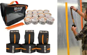 Re-u-zip 313043462439 Heavy-duty Reusable Dust Barrier Zipper Pro Bundle Patented Hook &