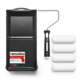 Rka-frk-6 Remolika 6-piece 4 Inch Mini Foam Paint Roller Kit Set Of 6 Black