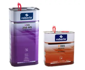 68190-62084 Roberlo Unix 250 Hs Clear Coat 5l C355 Hardener 2.5l Acrylic Polyurethane Gloss Finish