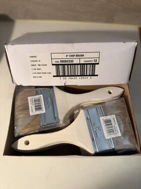 Rubberset 99060330 Lot Of 12 - 3 Inch Chip Brushes 100% Pure Bristle Item #
