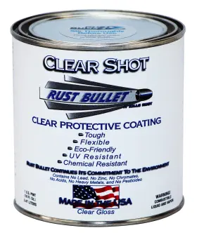 Rust Bullet 856084000425 Clearshot - 1 Pint Clear Coat For Automotive Wood And Metal Projects Uv Re