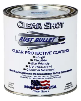 Rust Bullet 856084000432 Clear Shot Quart Coat For Automotive Wood And Metal