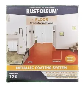 Rust-oleum 020066332433 Metallic Floor Coating System Copper Pot Cover 129 Square Feet
