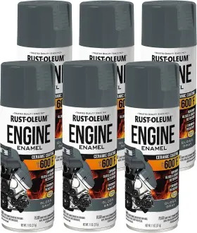 366435 Rust-oleum 020066488024 Engine Enamel Gloss Gray Spray Paint 11oz 6 Pack