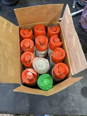 203036 Rust-oleum 12-pack Inverted Fluorescent Orange Spray Paint 17 Oz Water-based For Marking