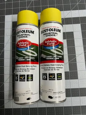 206045 Rust-oleum 2-pack Lot Athletic Field Striping Spray Paint 17 Oz Yellow