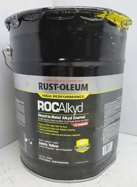 245480 Rust-oleum Rocalkyd Direct To Metal Enamel Paint Yellow Open Pail Weighing 48.5#