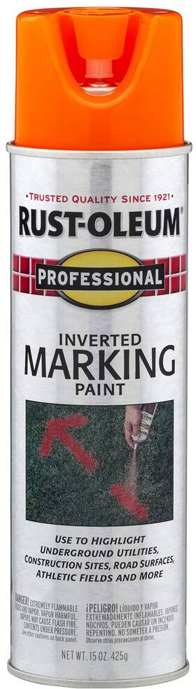 Rust-oleum 2554 Rust-oleum Professional 15 Ounce Pack Of 1 Fluorescent Orange