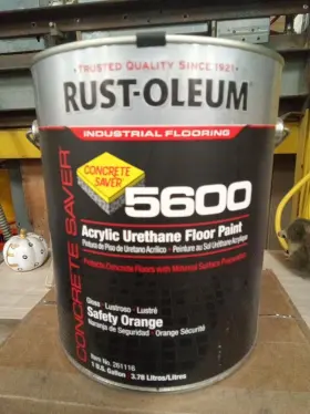 10z894 Rust-oleum 261116 Floor Paint Safety Orange 1 Gal Can 674ep