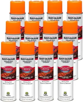 M1400 Rust-oleum 264697-12pk 12-pack Industrial Choice Marking Spray 17oz Fluorescent Orange