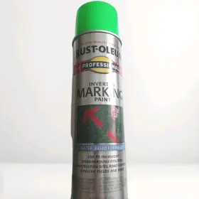270477 Rust-oleum Professional Inverted Marking Spray Paint 15 Oz Fluorescent Green