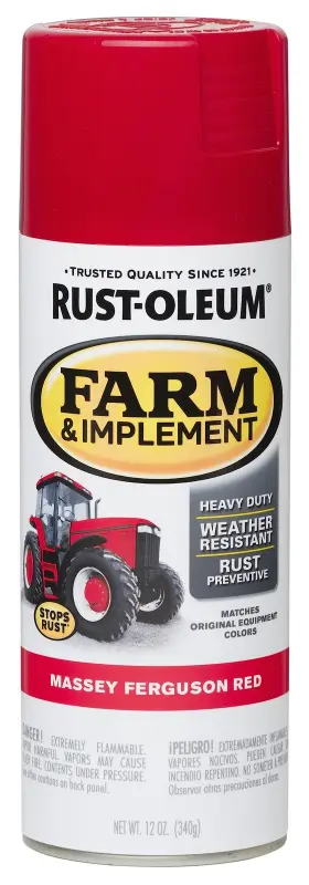 280134 Rust-oleum Farm And Implement 12 Ounce Pack Of 1 Massey Ferguson Red