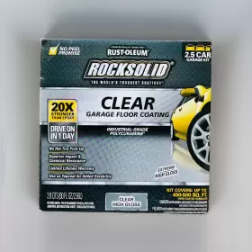 282829 Rust-oleum Rocksolid Polycuramine Garage Floor Coating Clear Kit 2.5 Car