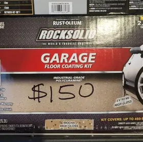 293517 Rust-oleum Rocksolid Rustoleum 2.5 Garage Floor Coating Kit- Mocha High Gloss