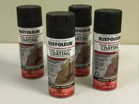302126 Rust-oleum New Lot Of 4 Roof Accessory Coating 12oz Carbon Black Spray Paint