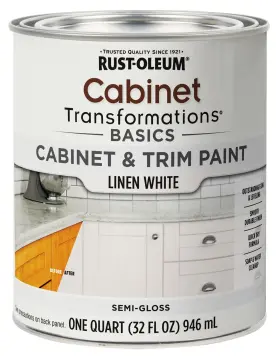 372008 Rust-oleum Cabinet And Trim Paint Linen White Semi-gloss Quart -