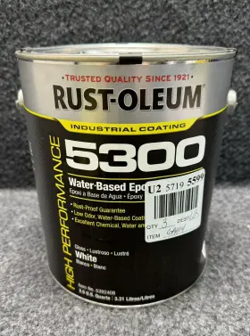 5392408 Rust-oleum 5300 Water Based Epoxy White Paint Base 1 Gallon