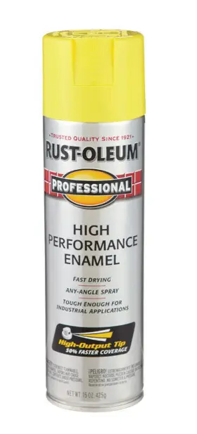 7543-838 Rust-oleum Professional Gloss Safety Yellow Spray Paint 15 Oz. - Total Qty 6