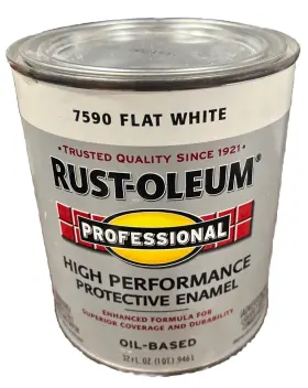 7792502 Rust-oleum 7590 Interior/exterior Paint Flat White Oil Base 1 Qt