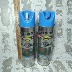 Rust-oleum 940060228231 2-pk 15-oz Water-based Construction Marking Spray Paint Saftey Blue