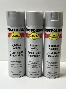 V2116838 Rust-oleum Lot Of 3 High Performance V2100 Heat Coating Spray
