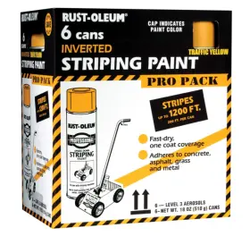 P2548849 Rust-oleumer 18 Oz Rustoleum Professional Striping Spray Paint Contractor Yellow 6pack Masonr