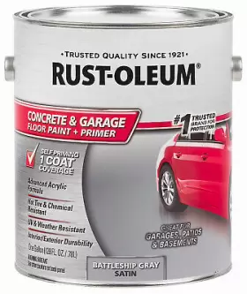 225380 Rustoleum 2 Pack Concrete Floor Paint Battleship Gray Gallon