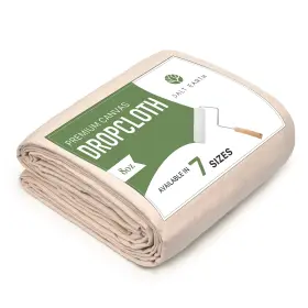 B09m7711ww Salt Earth Canvas Drop Cloth 6x9 Ft 100% Recycled Cotton Reusable Paint Cover