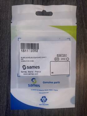 Sames 151-190-002 Kremlin Buse Nickelee Standard Diam 2 Mm Nozzle Dia 151 190-002