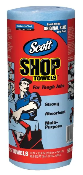 75130 Scott Blue Shop Towels 10.4 Inch L X 11 W Roll Of 55