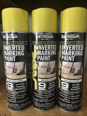 20-976 Seymour 043281001441 3 Stripe Inverted Ground Marking Paint Hi-viz Yellow High Visual