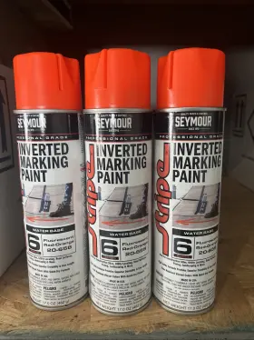 20-658 Seymour 043281001953 3 Stripe Inverted Ground Marking Paint Fluorescent Red Orange