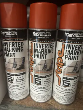 Seymour 043281001991 Lot Of 3 20-670 Stripe Inverted Ground Marking Paint Alert Orange 17oz