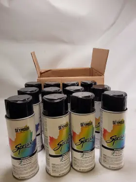 Seymour 043281004510 Spruce Enamel Spray Paint Gloss Black 12 Oz Lot Of