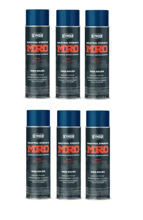 620-1426 Seymour 6-pack Mro Industrial High-solids Spray Paint Deep Blue 16 Oz