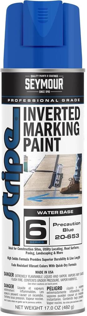 Seymour Paint 20653-1 20-653 Stripe 6-series Inverted Ground Marking Precaution Blue Ne