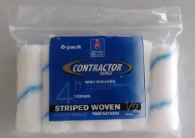994000550 Sherwin-williams 6pk 4 Inch Mini Rollers Striped Woven 1/2 Nap